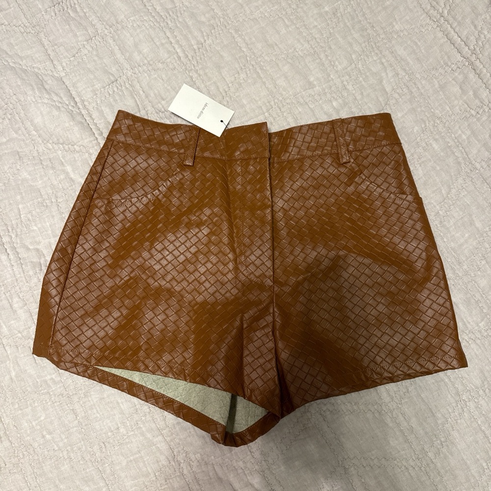 Brown Textured Women Shorts